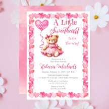 Teddy Bear eine kleine Sweetheart Girl Baby Dusche