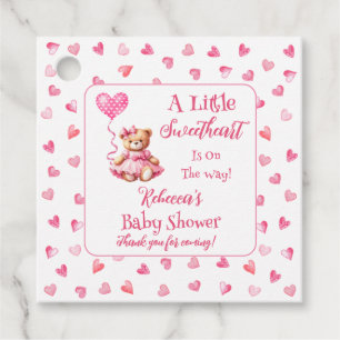 Teddy Bear eine kleine Sweetheart Girl Baby Dusche Geschenkanhänger