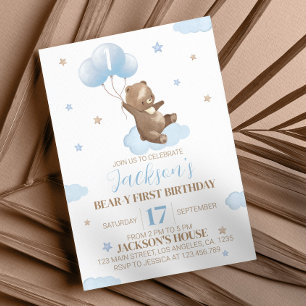 Teddy Bear Einladung zum ersten Geburtstag