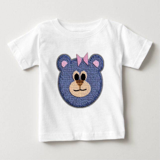 Teddy Bear Face (Mädchen) Baby T-shirt (Vorderseite)