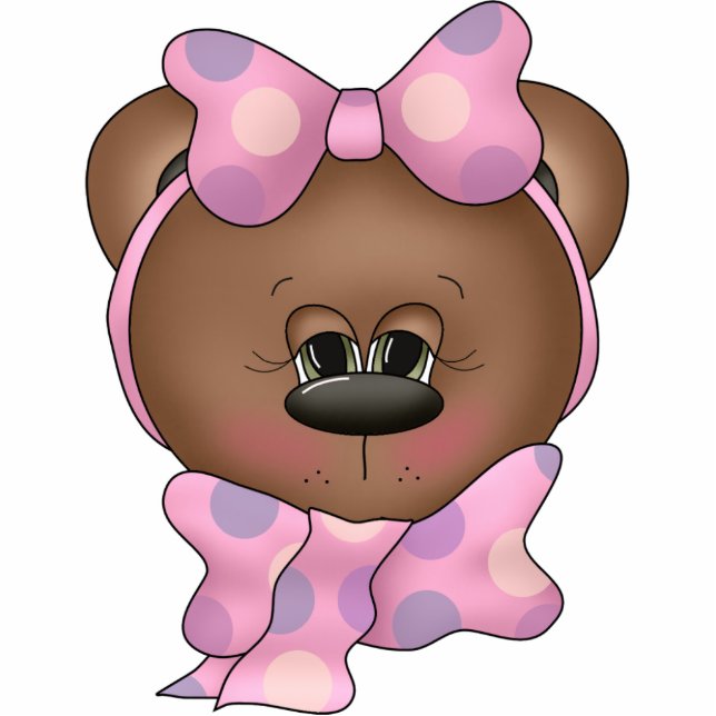 Teddy Bear Face Ornament Fotoskulptur Ornament (Vorne)