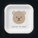 Teddy Bear Face - Paper Napkin Pappteller<br><div class="desc">Ein hübscher Teddybär,  der perfekt für das picknicke Party Ihres Teddybären ist!</div>