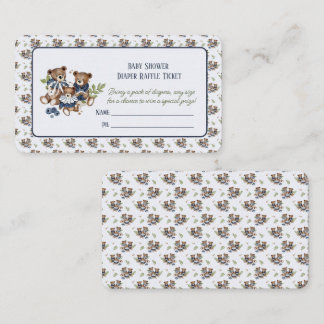 Teddy Bear Family Baby Babydusche Windelwanne Wind Begleitkarte