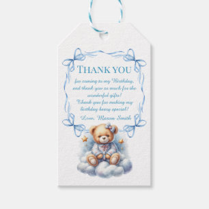 Teddy Bear farbenfroher Ballon Beary First Birthda Geschenkanhänger