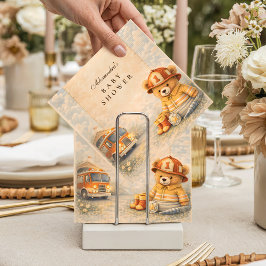 Teddy Bear Firefighter Baby Shower Serviette