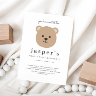 Teddy Bear First Birthday Einladung