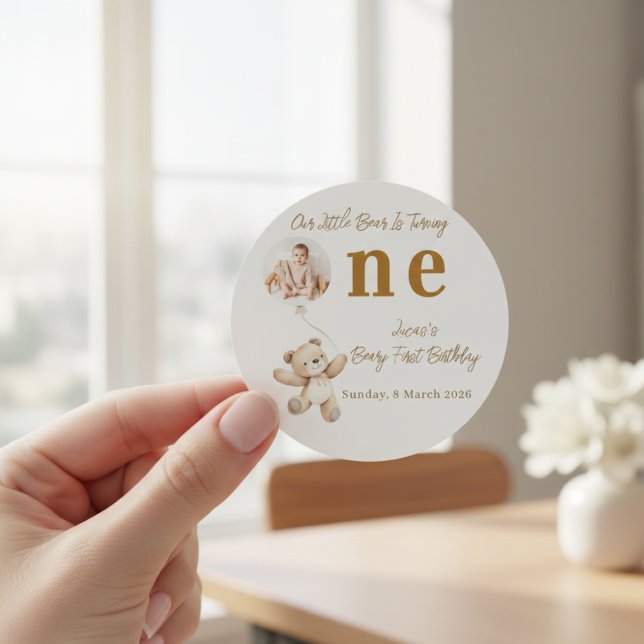 Teddy Bear First Birthday Stickers (Von Creator hochgeladen)