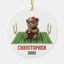Teddy Bear Football Ornement pour garçons