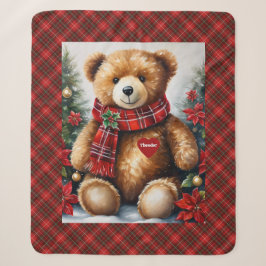 Teddy Bear fügt seinem Herz Weihnachten den Namen Sherpadecke