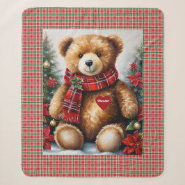 Teddy Bear fügt seinem Herz Weihnachten den Namen Sherpadecke