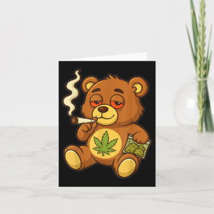 Teddy Bear Funny Wear Rauchen Bär mit Gelenk Karte