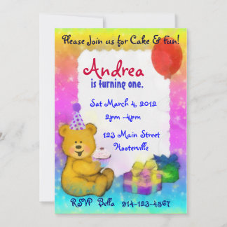 Teddy Bear Geburtstagseinladung Einladung