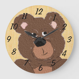 Teddy Bear (gelb) Große Wanduhr