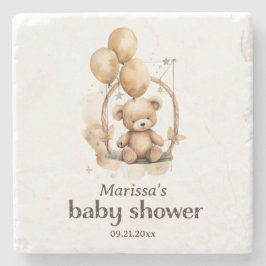 Teddy Bear Gender Neutral Baby Dusche Steinuntersetzer