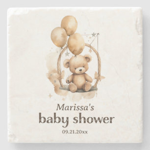 Teddy Bear Gender Neutral Baby Dusche Steinuntersetzer