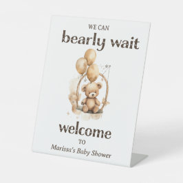 Teddy Bear Gender Neutral Baby Dusche Willkommen Sockelschild