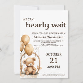 Teddy Bear Gender Neutral Baby Shower Einladung