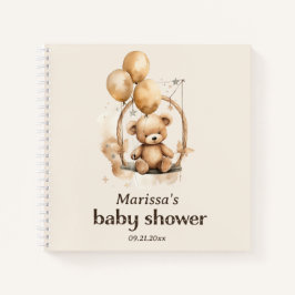 Teddy Bear Gender Neutral Baby Shower Gästebuch Notizbuch