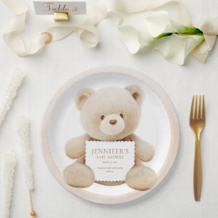 Teddy Bear Gender Neutral Baby Shower Paper Pappteller