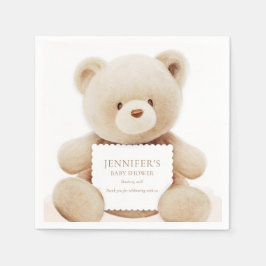Teddy Bear Gender Neutral Baby Shower Paper Serviette