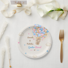 Teddy Bear Gender offenbaren rosa Blau Pappteller