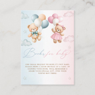 Teddy Bear Gender Reveal Book Request Begleitkarte