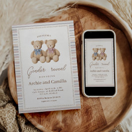 Teddy Bear Gender Reveal Einladung