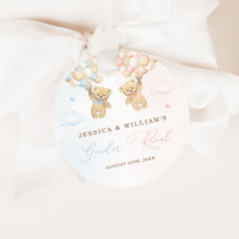 Teddy Bear Gender Reveal Geschenkanhänger
