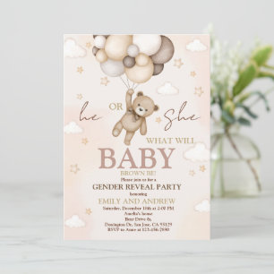 Teddy Bear Gender Reveal Party Einladung