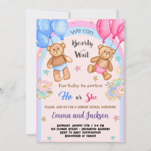 Teddy Bear Genre Reveillez Invitation