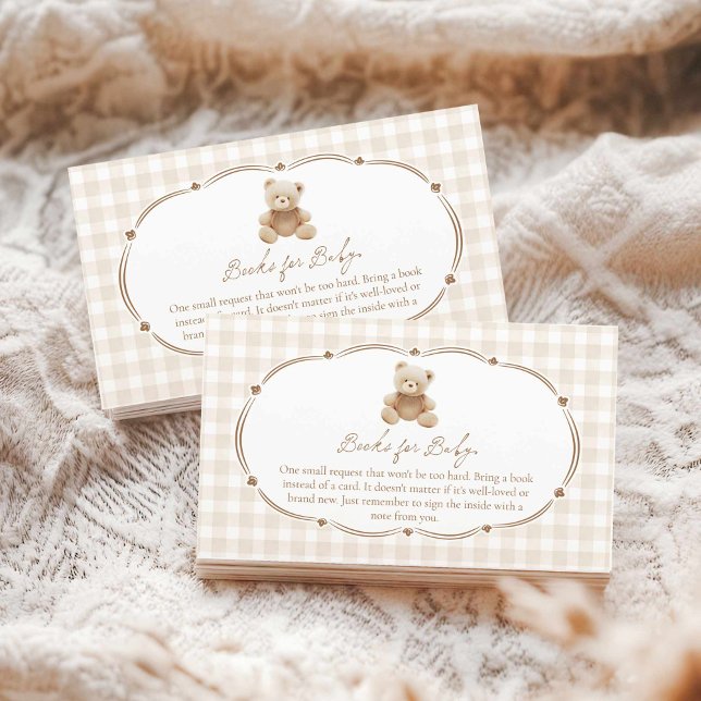 Teddy Bear Gingham Books for Baby Begleitkarte (Teddy Bear Plaid Boy Baby Shower Books for Baby)