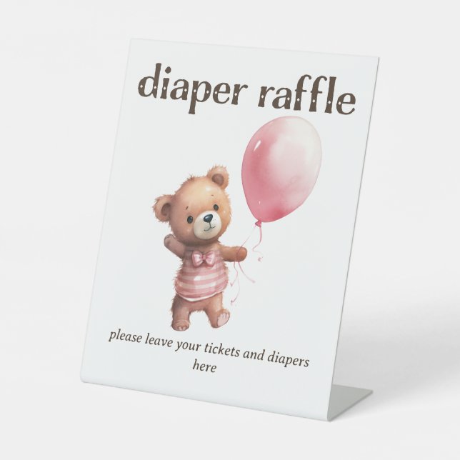 Teddy Bear Girl Baby Duschkabine Windelwanne Sockelschild (Vorderseite)