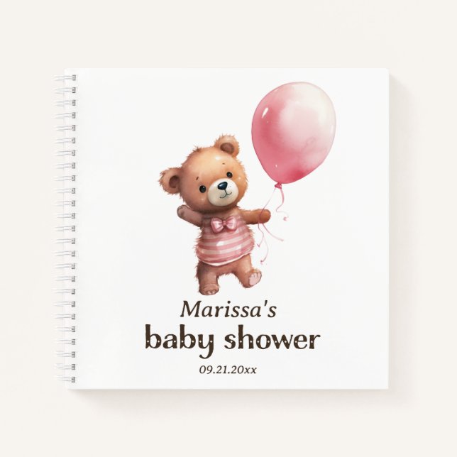 Teddy Bear Girl Baby Shooting Guest Book Notizbuch (Vorderseite)