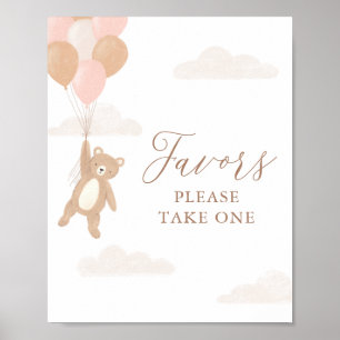 Teddy Bear Girl Baby Shower bevorzugt Schild