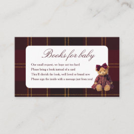 Teddy Bear Girl Baby Shower Books For Baby Begleitkarte