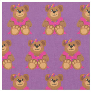 Teddy Bear Girl in Dress Niedlich Stoff