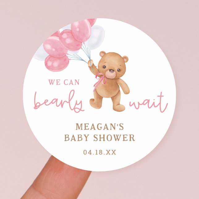 Teddy Bear Girl Wir können frühzeitig abwarten Bab Runder Aufkleber (Von Creator hochgeladen)