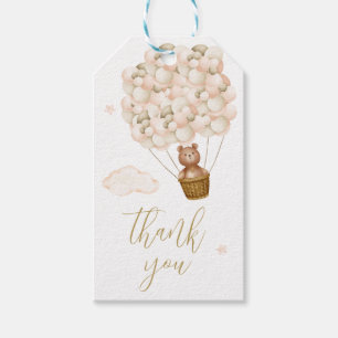 Teddy Bear Gold Balloons Gold Script Vielen Dank Geschenkanhänger