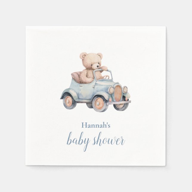 Teddy Bear Grandmillennial Baby Show Serviette (Vorderseite)