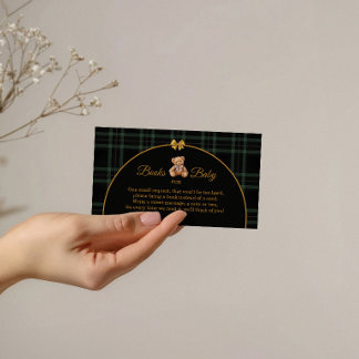 Teddy Bear Green Plaid Books for Baby Begleitkarte