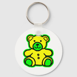 Teddy Bear Green Yellow The MUSEUM Zazzle Geschenk Schlüsselanhänger