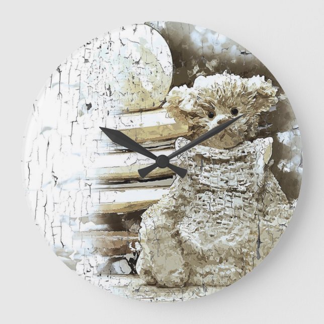 Teddy Bear Große Wanduhr (Vorderseite)