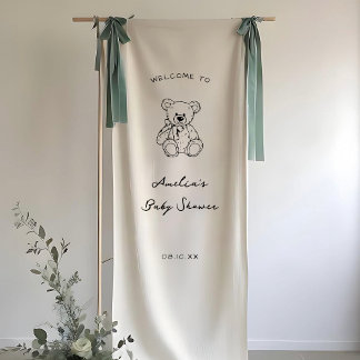 Teddy Bear hand drawn baby shower Banner