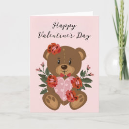Teddy Bear Happy Valentine's Day Holiday Card Feiertagskarte