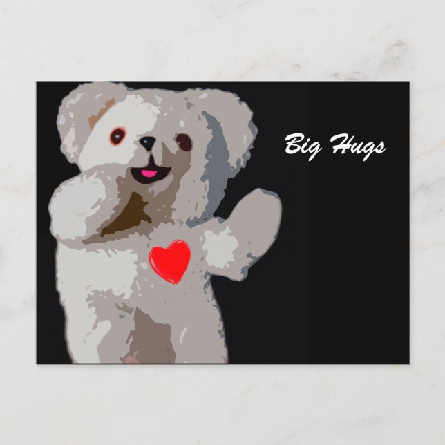 Teddy Bear Heart Postkarte (Vorderseite)