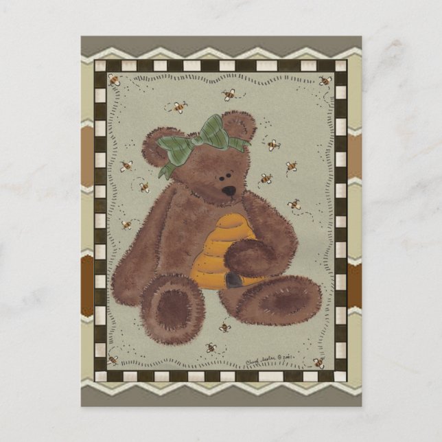 Teddy Bear Honey Postkarte (Vorderseite)