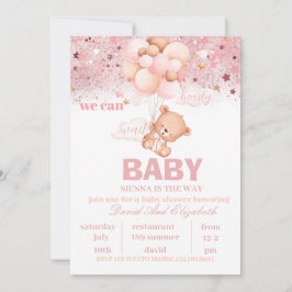 Teddy Bear Hot Air Ballon Babydusche in Einladung