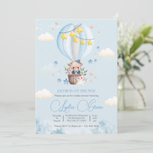 Teddy Bear Hot Air Ballon Bear Baby Shower Boy Einladung