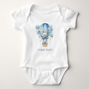 Teddy Bear Hot Air Ballon Boy Baby Showgeschenk Strampler