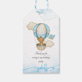 Teddy Bear Hot Air Ballon Geburtstagsfavorit Tags Geschenkanhänger